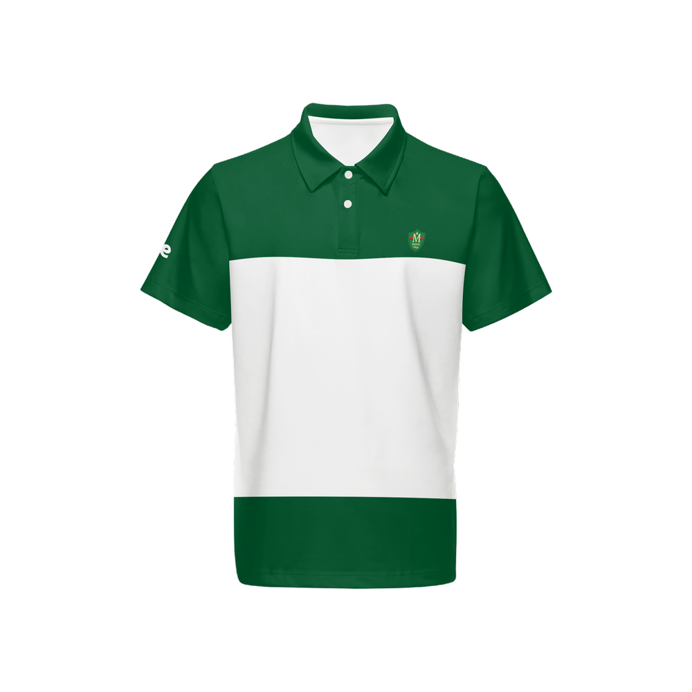 iSlice Men’s Classic Fit Short-Sleeve Polo. 84% Recycled polyester & 16% spandex.